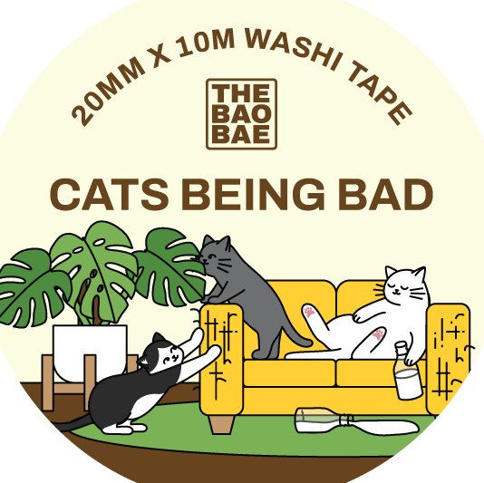 Cats Being Bad Washi Tape