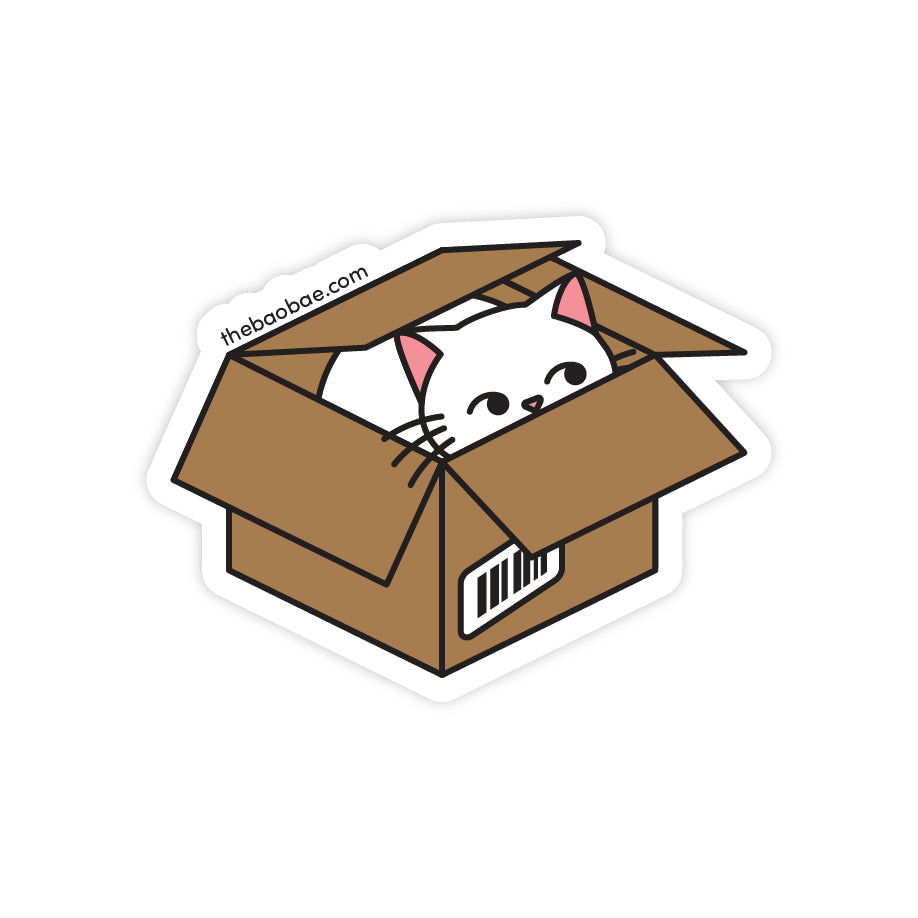 Cardboard Cat Sticker