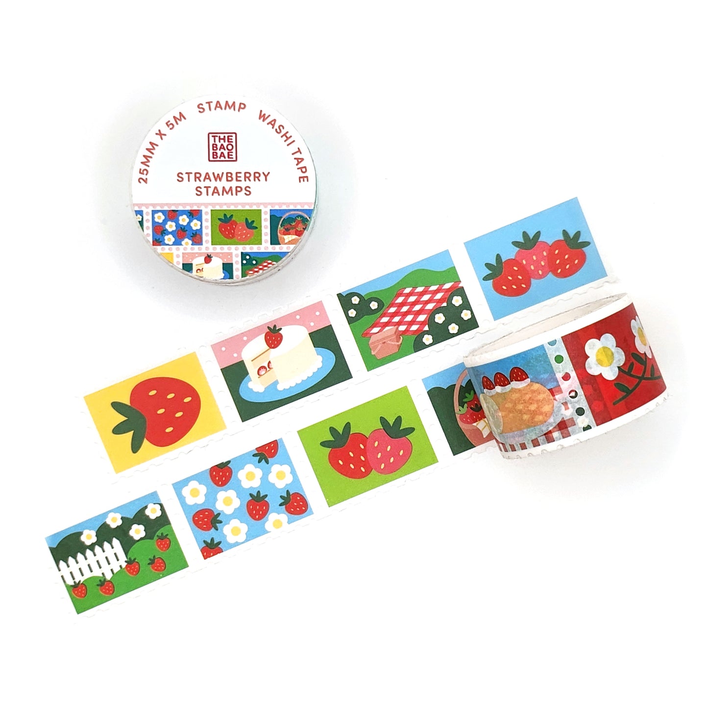 Strawberry Stamps Die Cut Washi Tape