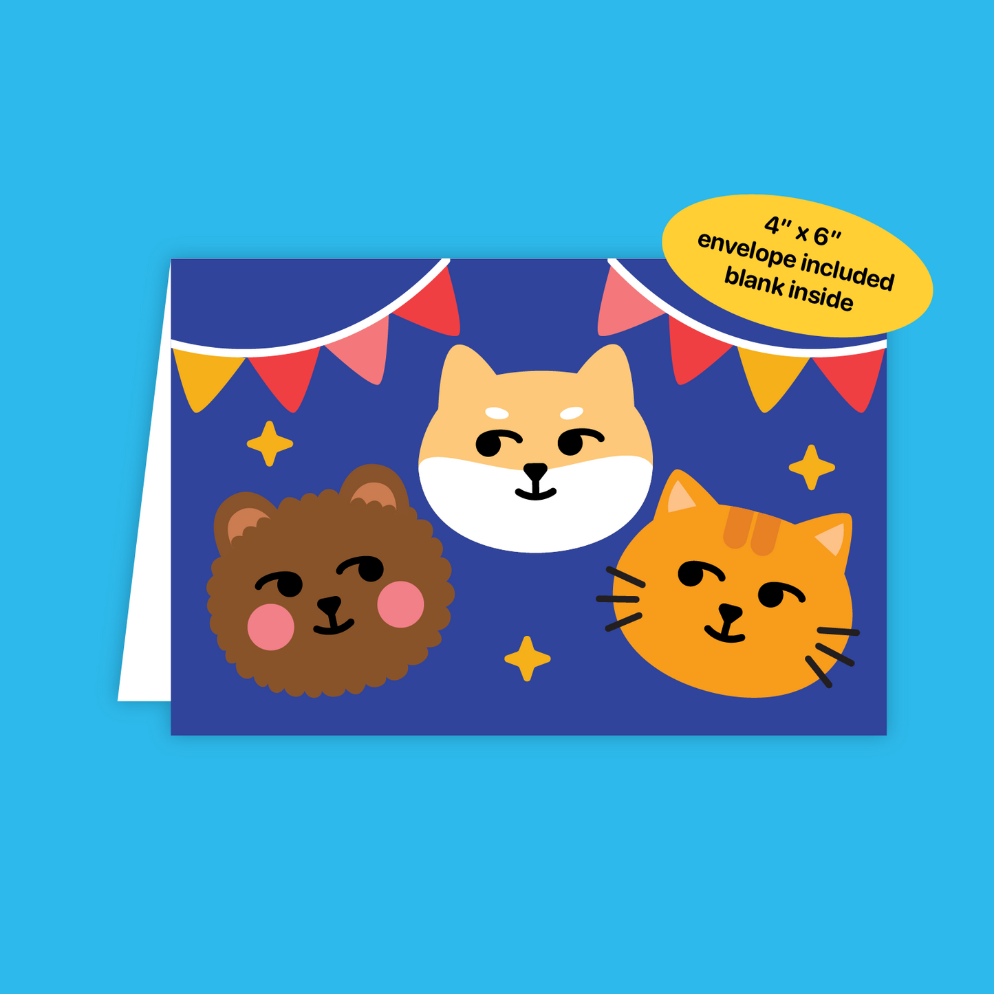 Animal Party Friends Greeting Cards