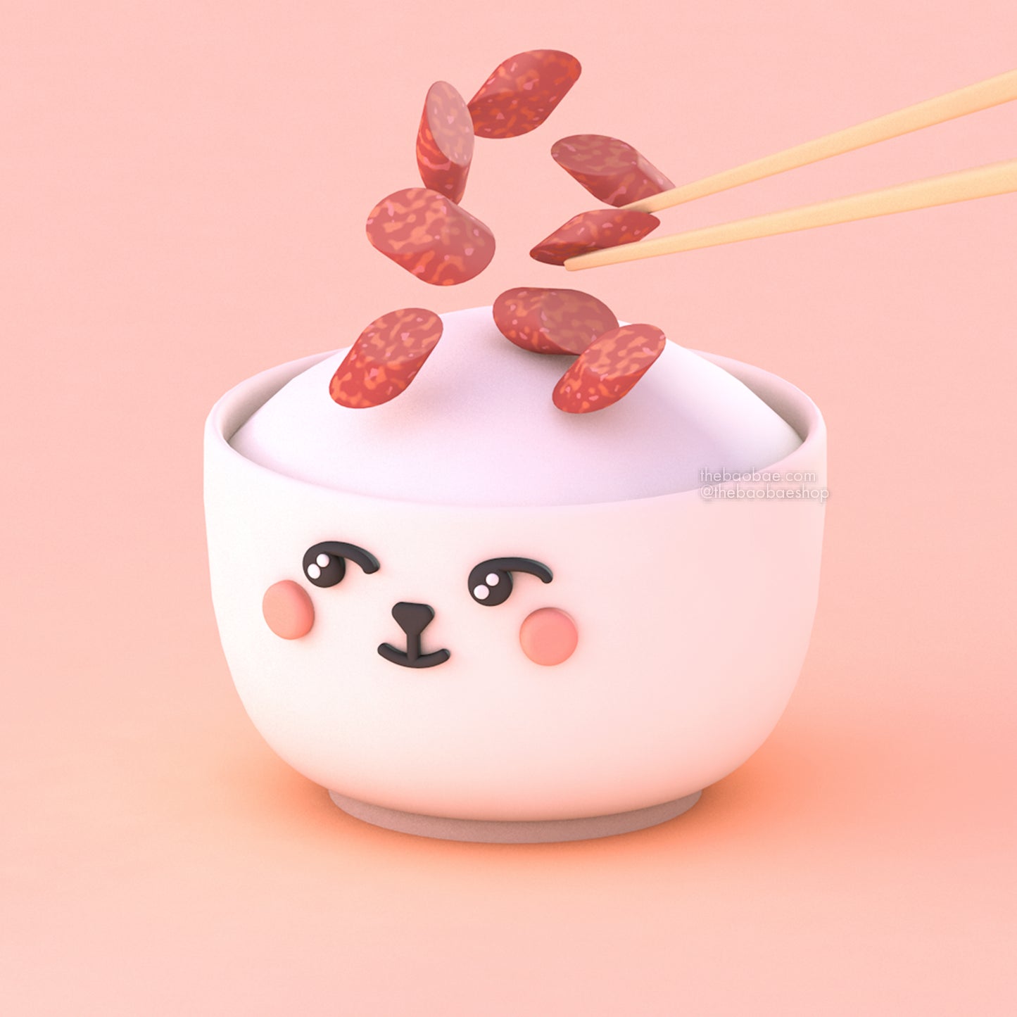 3D Sausage Rice 5" Print