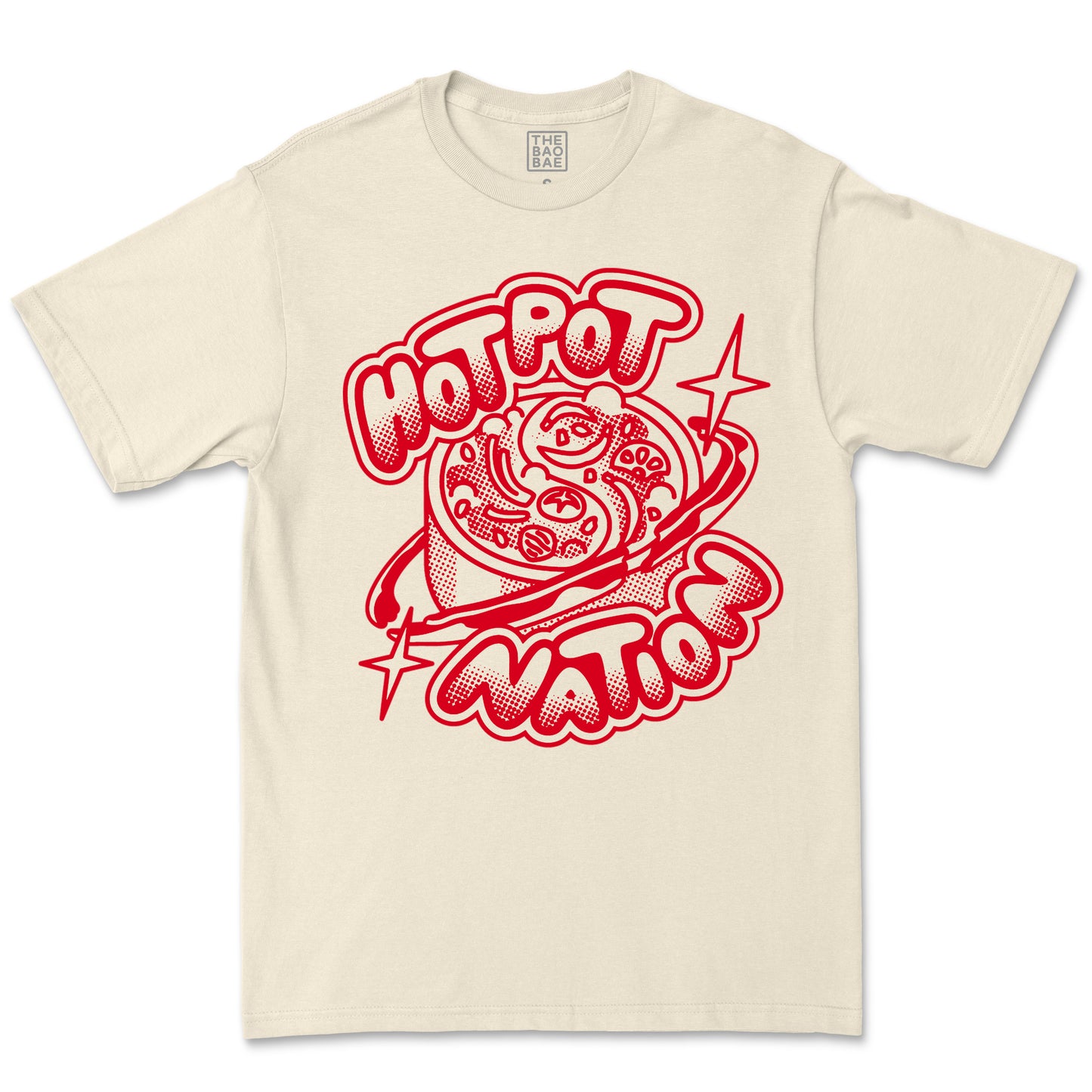 Hotpot Nation Short Sleeve T-Shirt Cream