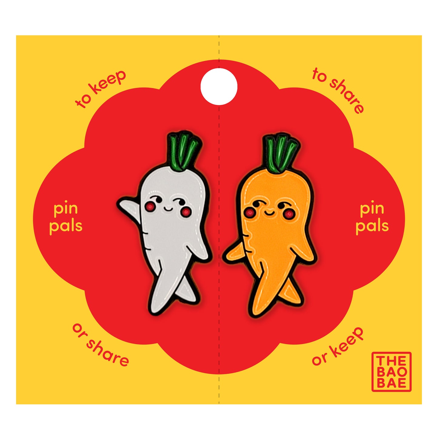 Daikon Radish & Carrot Enamel Pin Bundle Set