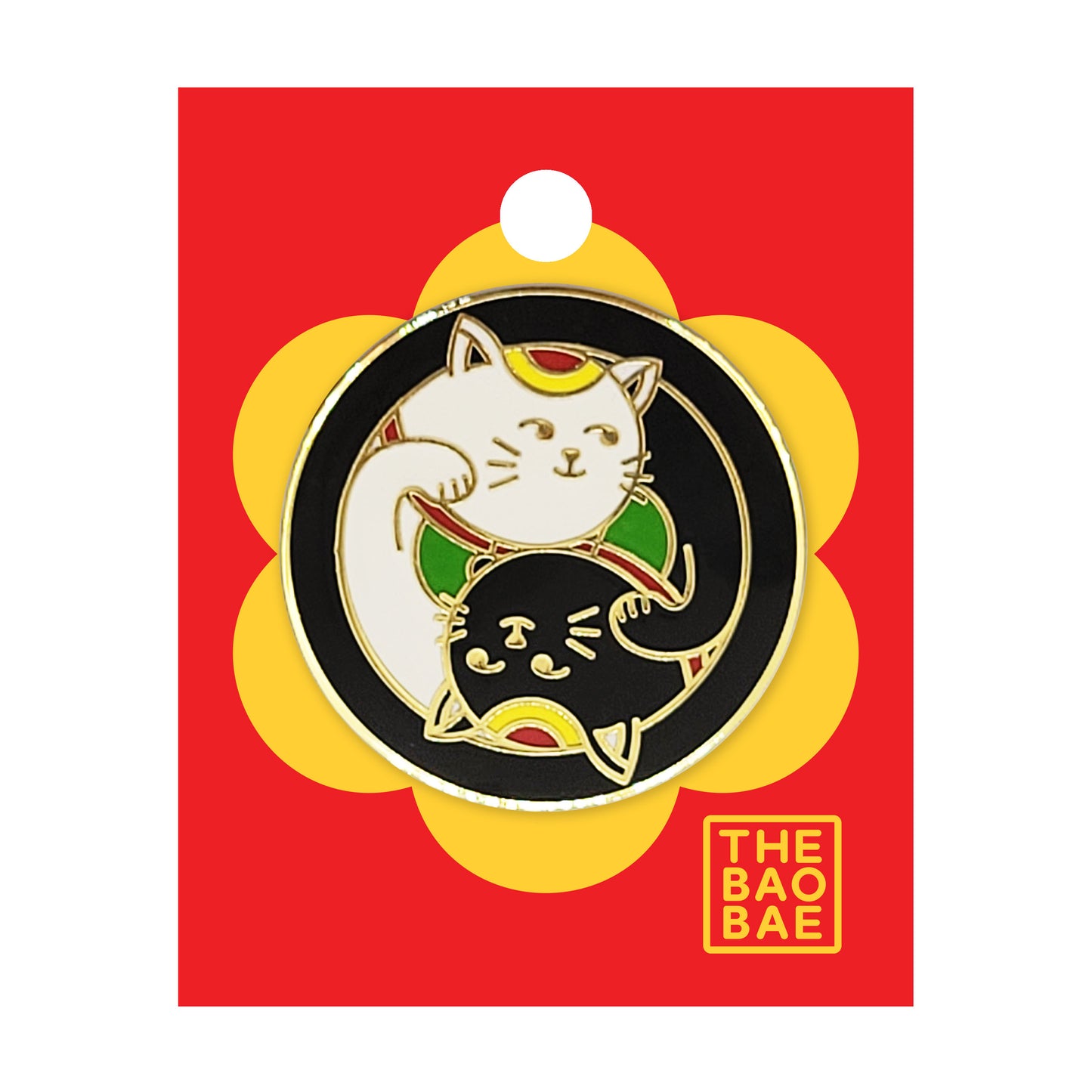 Yin Yang Cat Enamel Pin