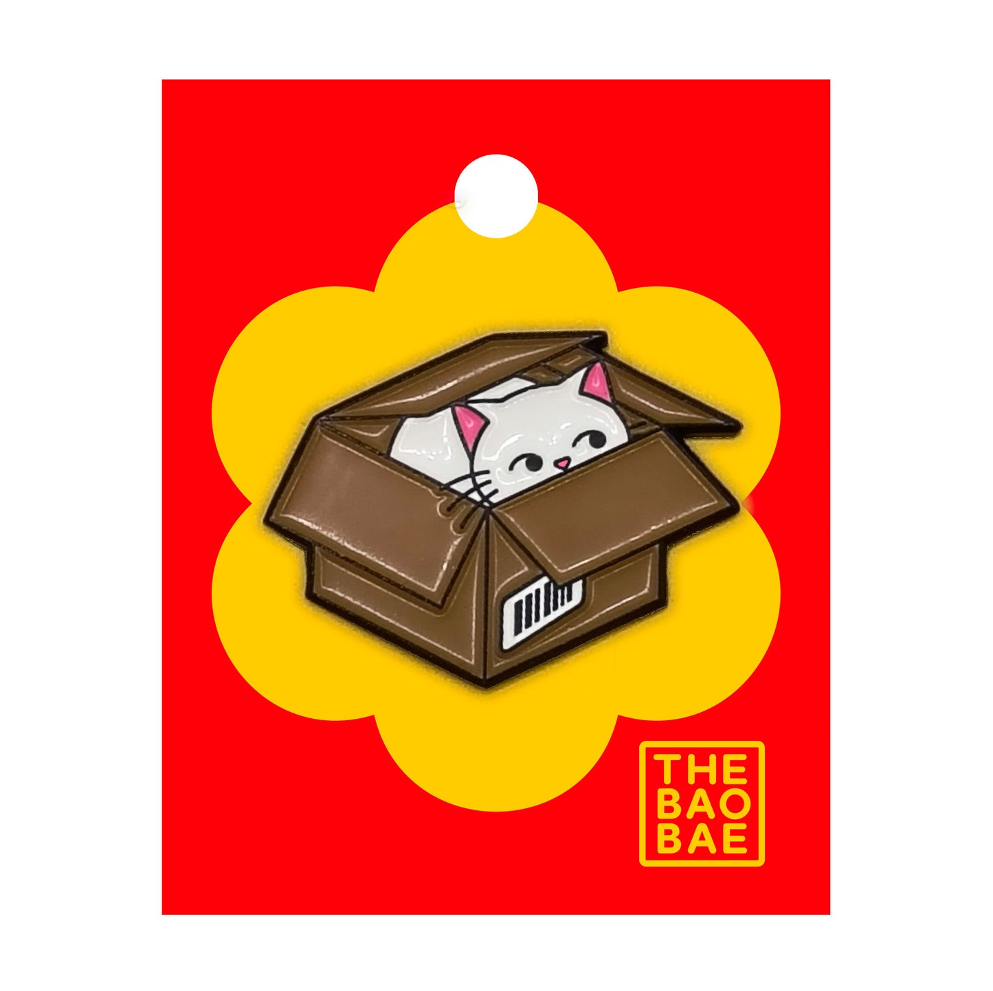 Cardboard Box Cat Pin