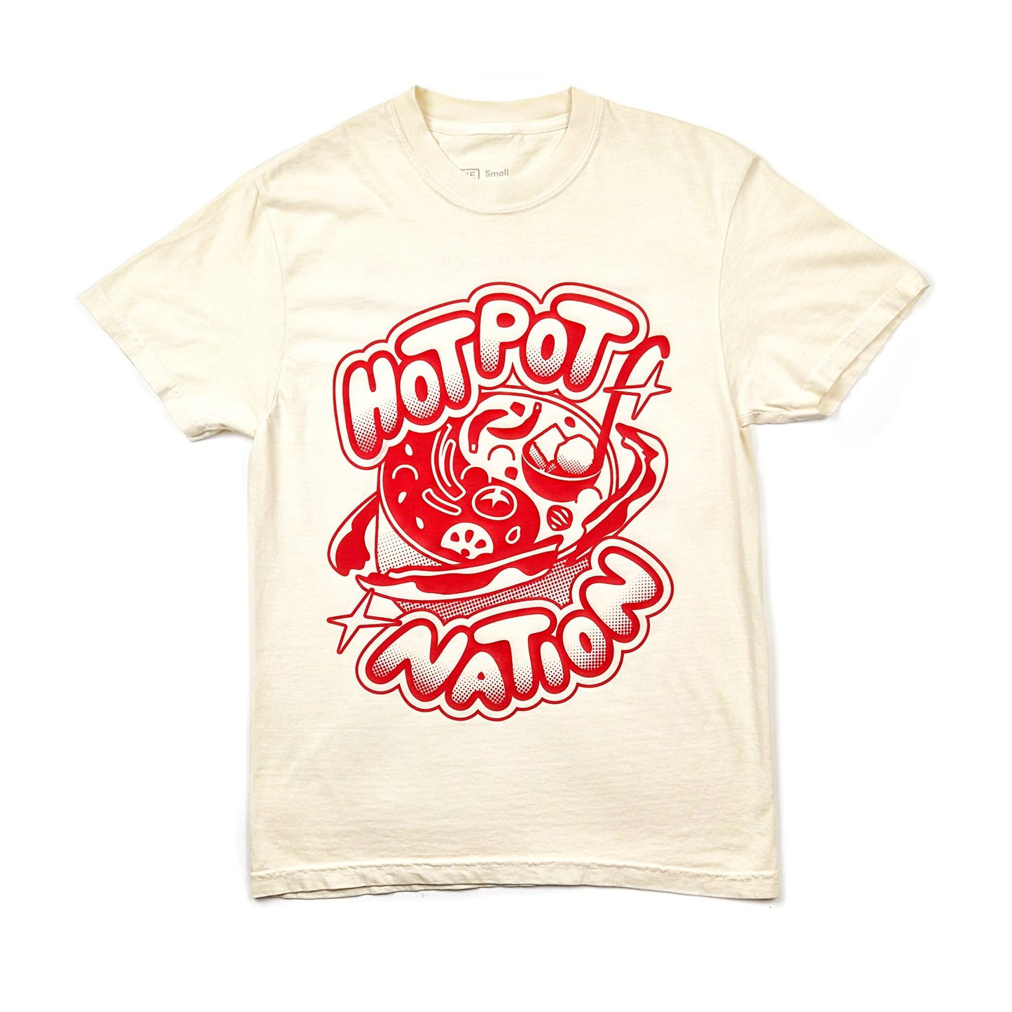 Hotpot Nation Short Sleeve T-Shirt Cream