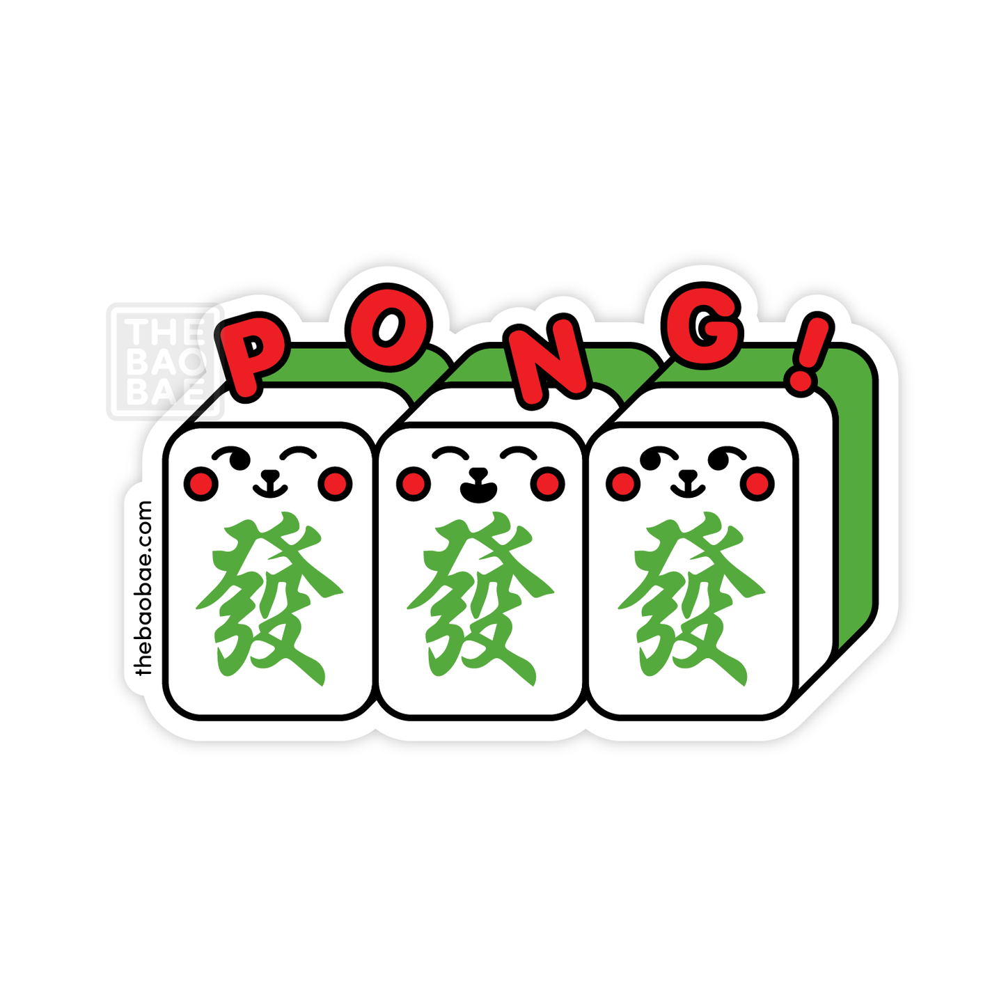 Mahjong PONG Triple Fat Sticker