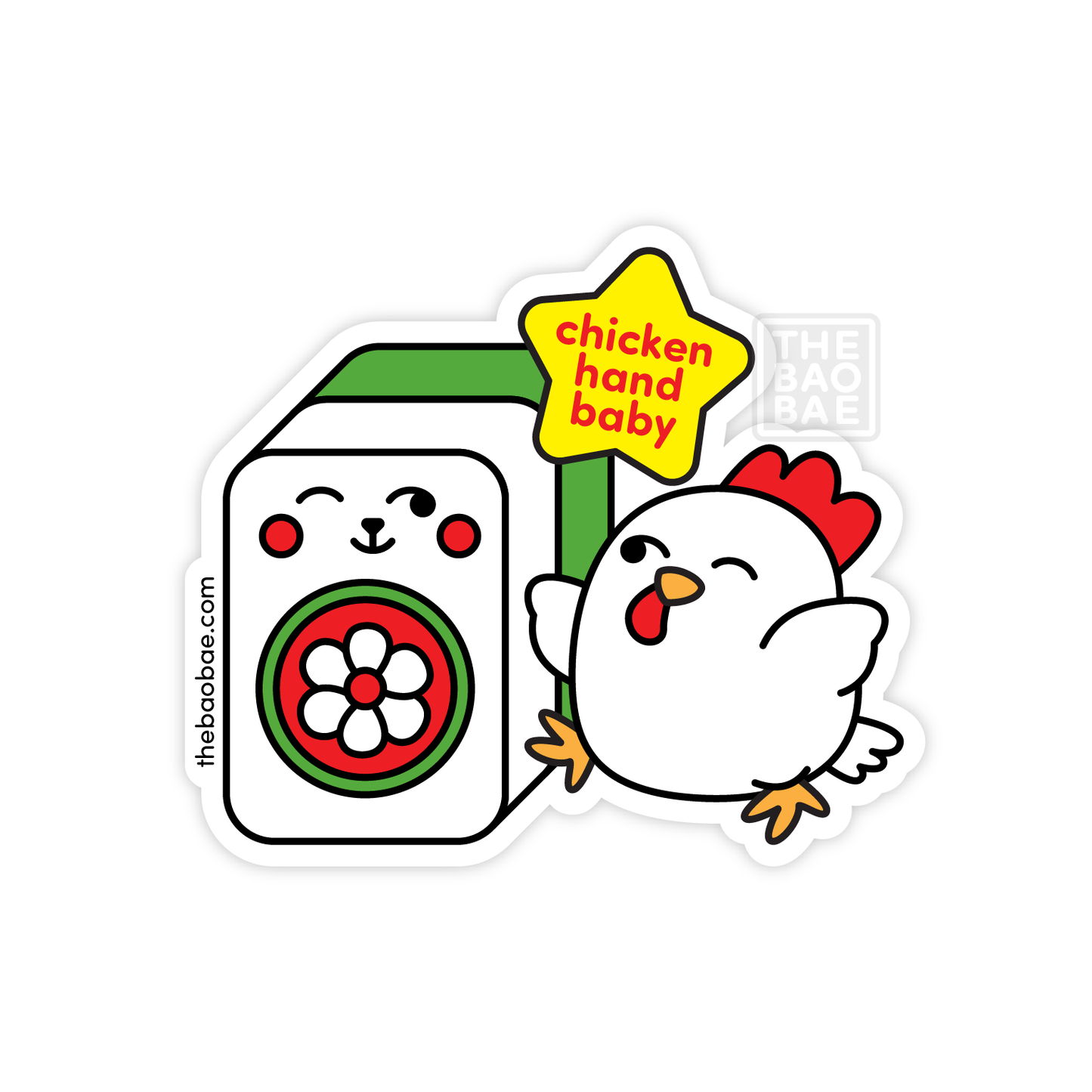 Mahjong Chicken Hand Baby Sticker