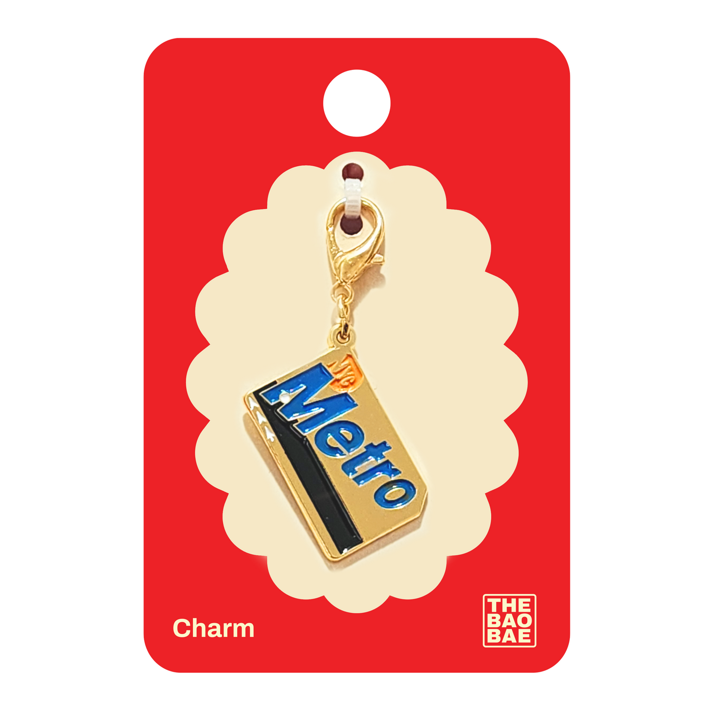Metro Card Enamel Charm