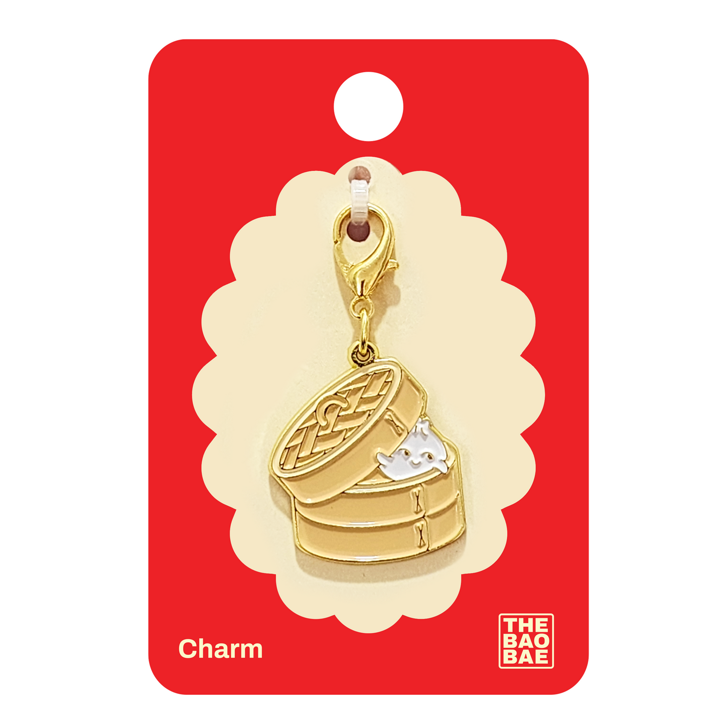 Steamer Dumpling Bao Enamel Charm