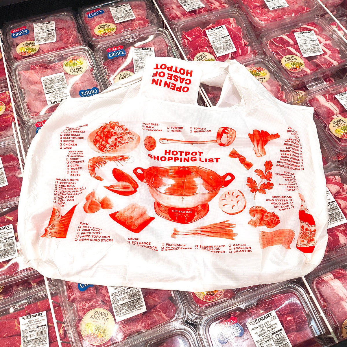Hot Pot Shopping List Foldable Bag