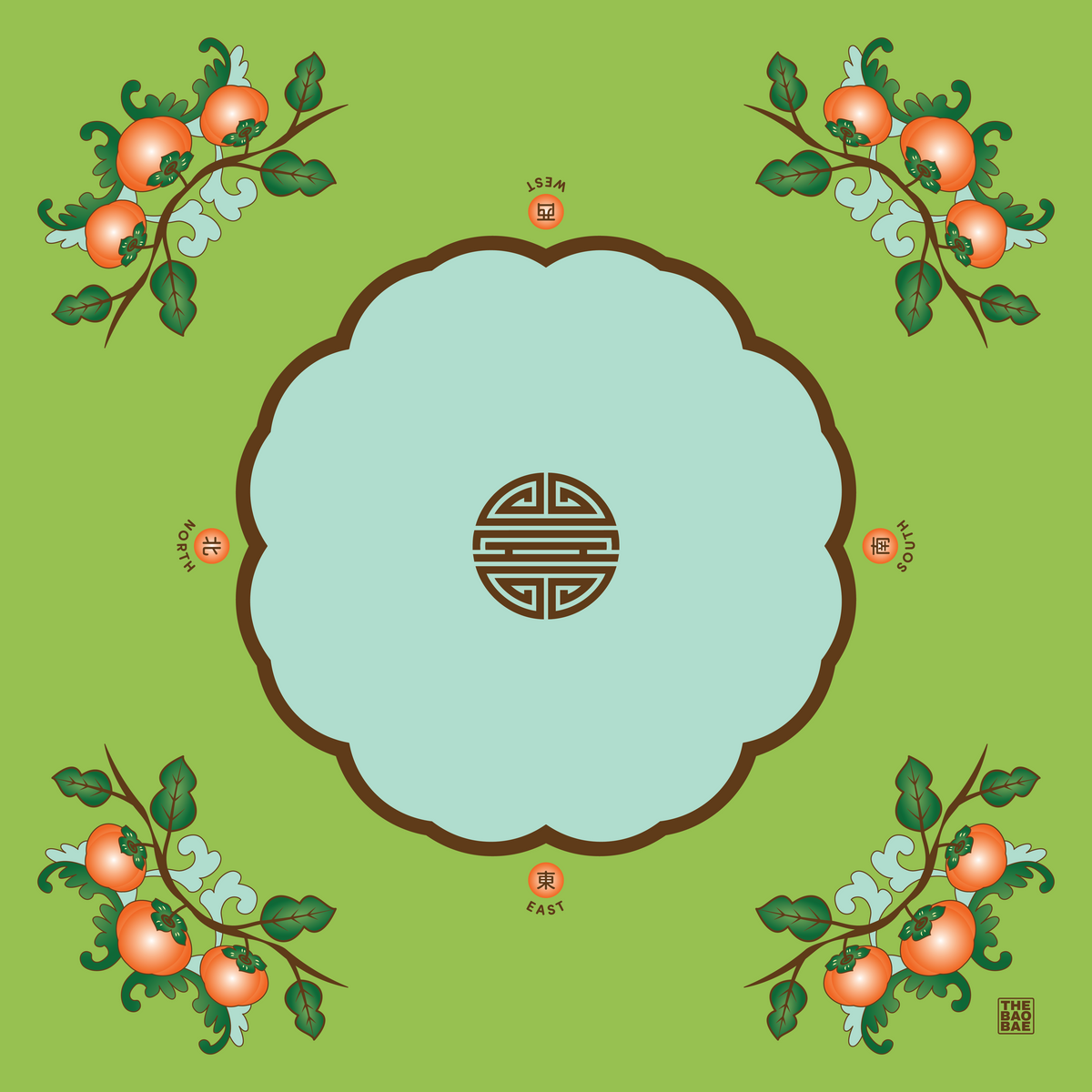 Persimmon Light Green Mahjong Mat