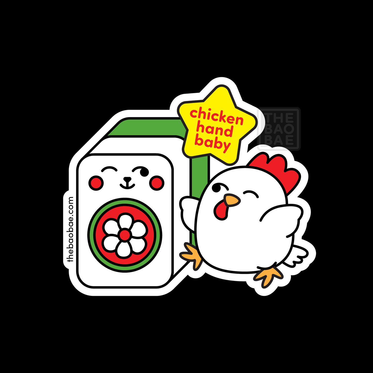Mahjong Chicken Hand Baby Sticker