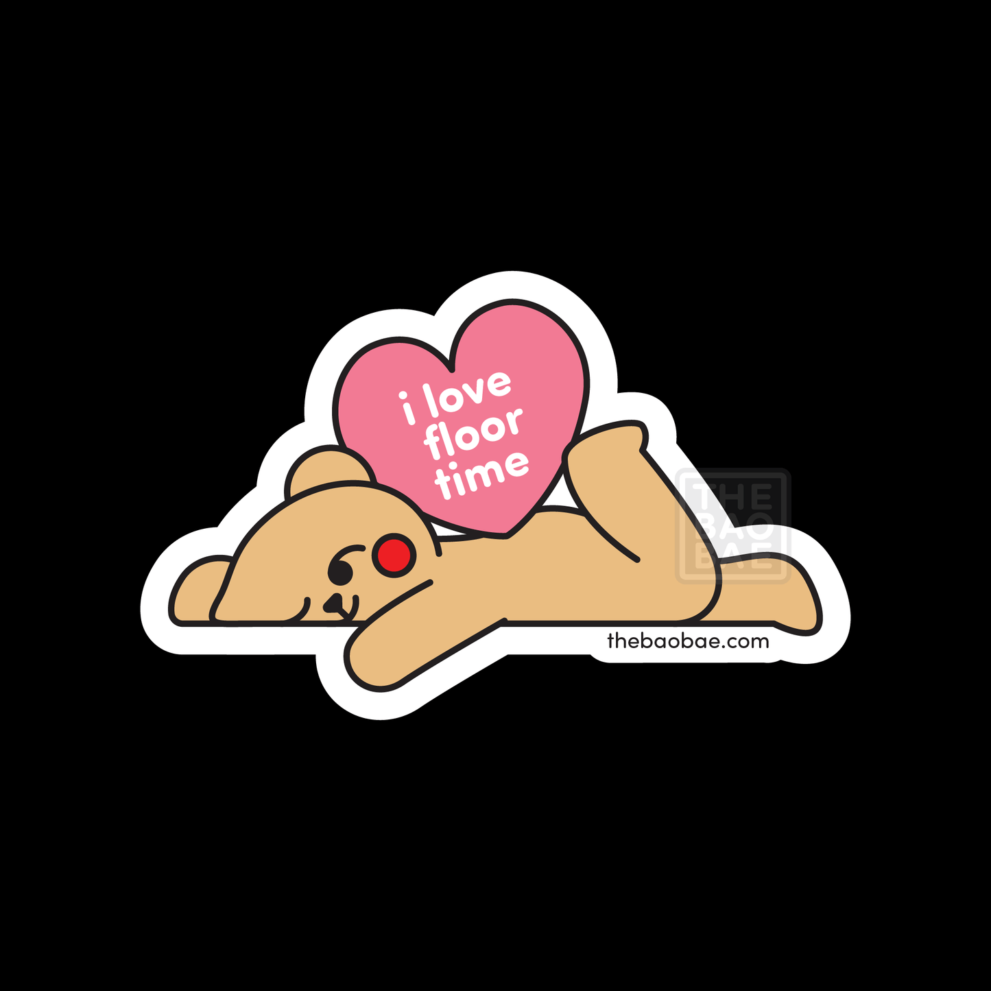 I Love Floor Time Bear Sticker