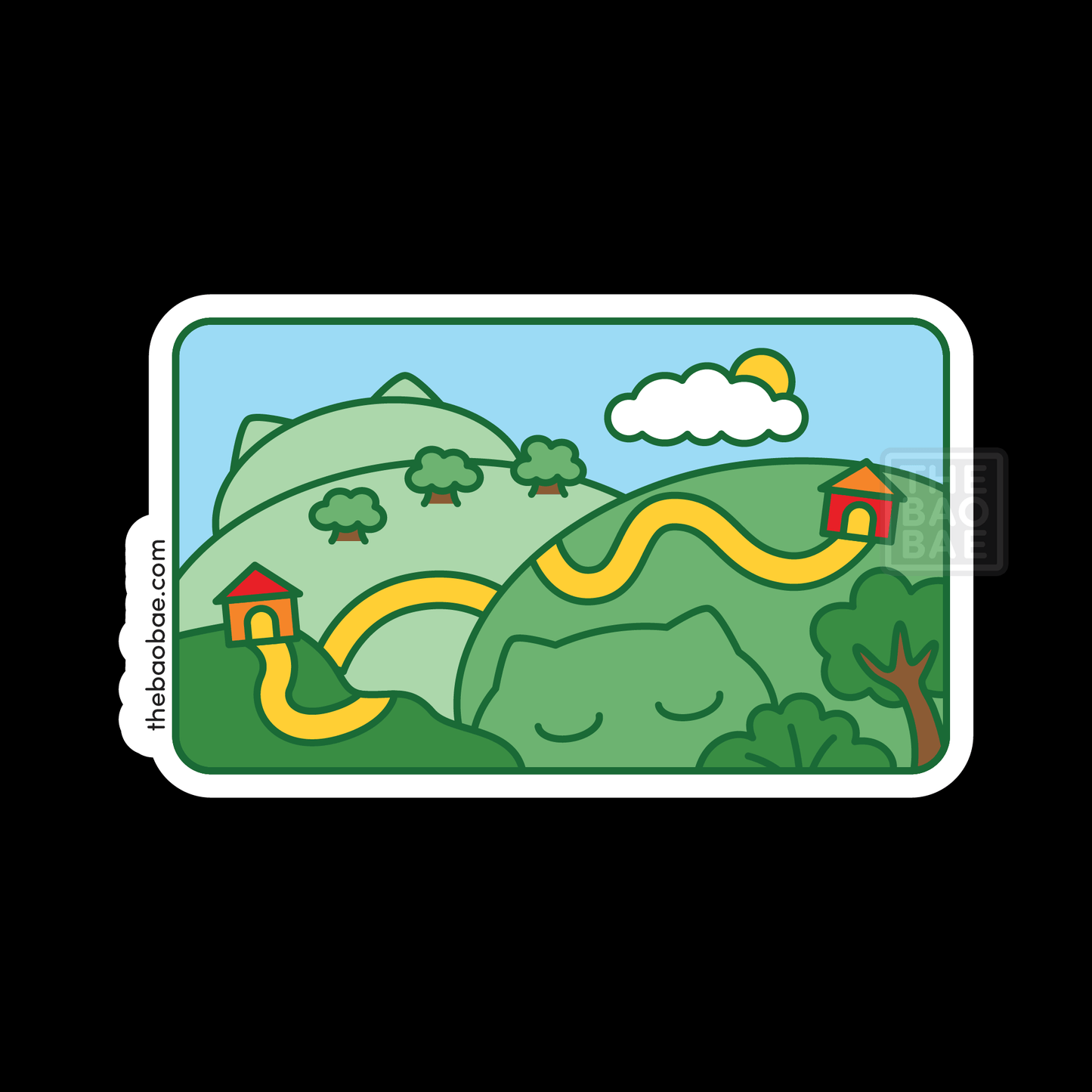 Meow Meadow Cat Hills Sticker