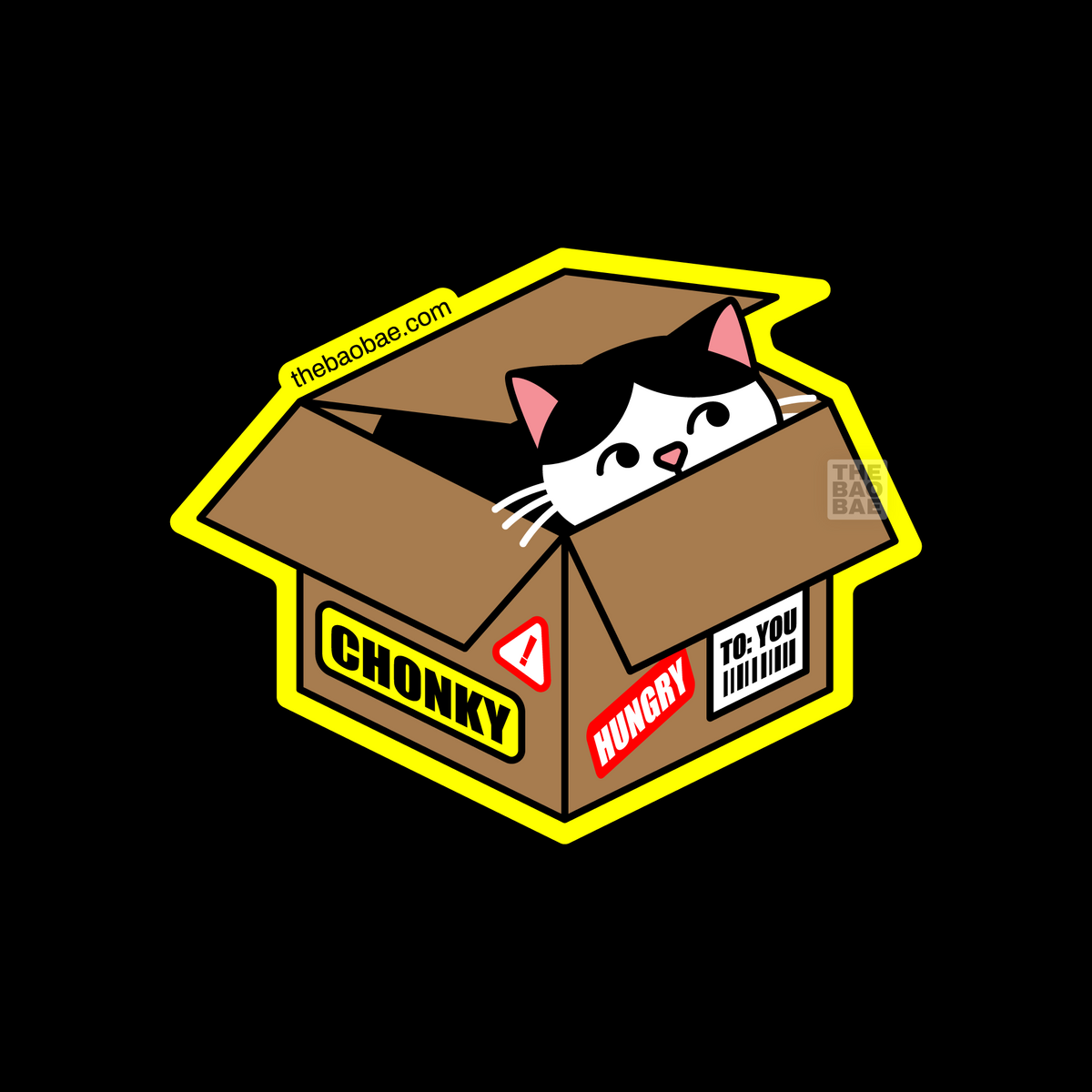 Cardboard Cat Sticker