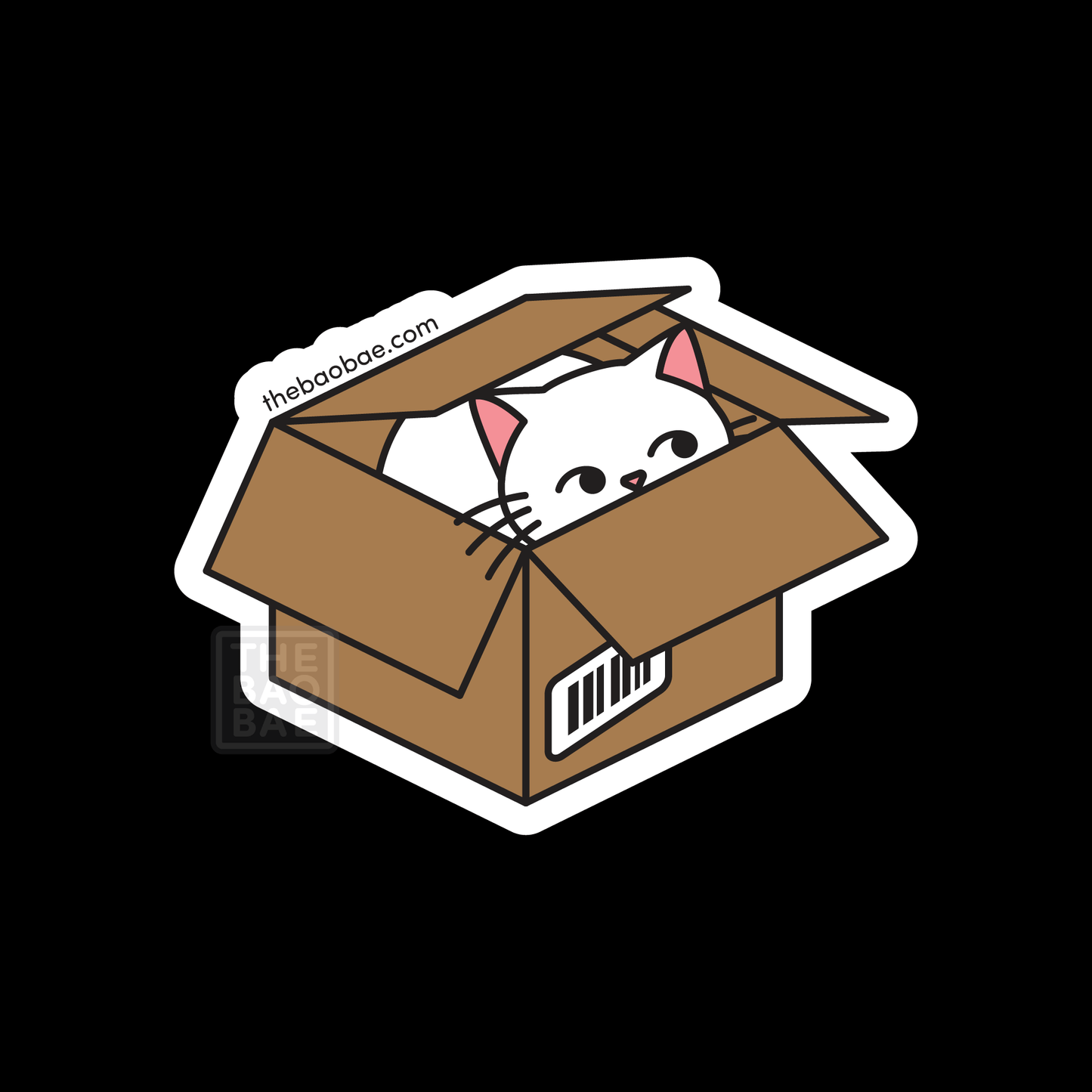 Cardboard Cat Sticker