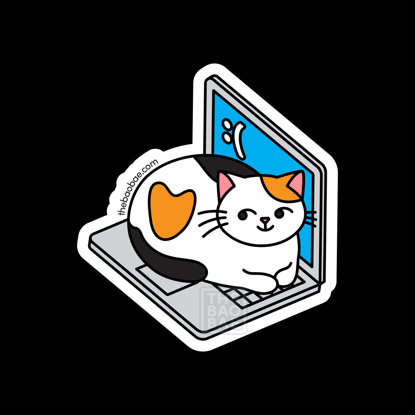 Laptop Cat Sticker