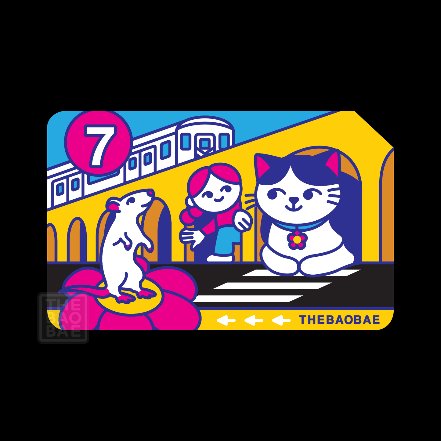 MetroCard NYC 7 Train Subway Sticker