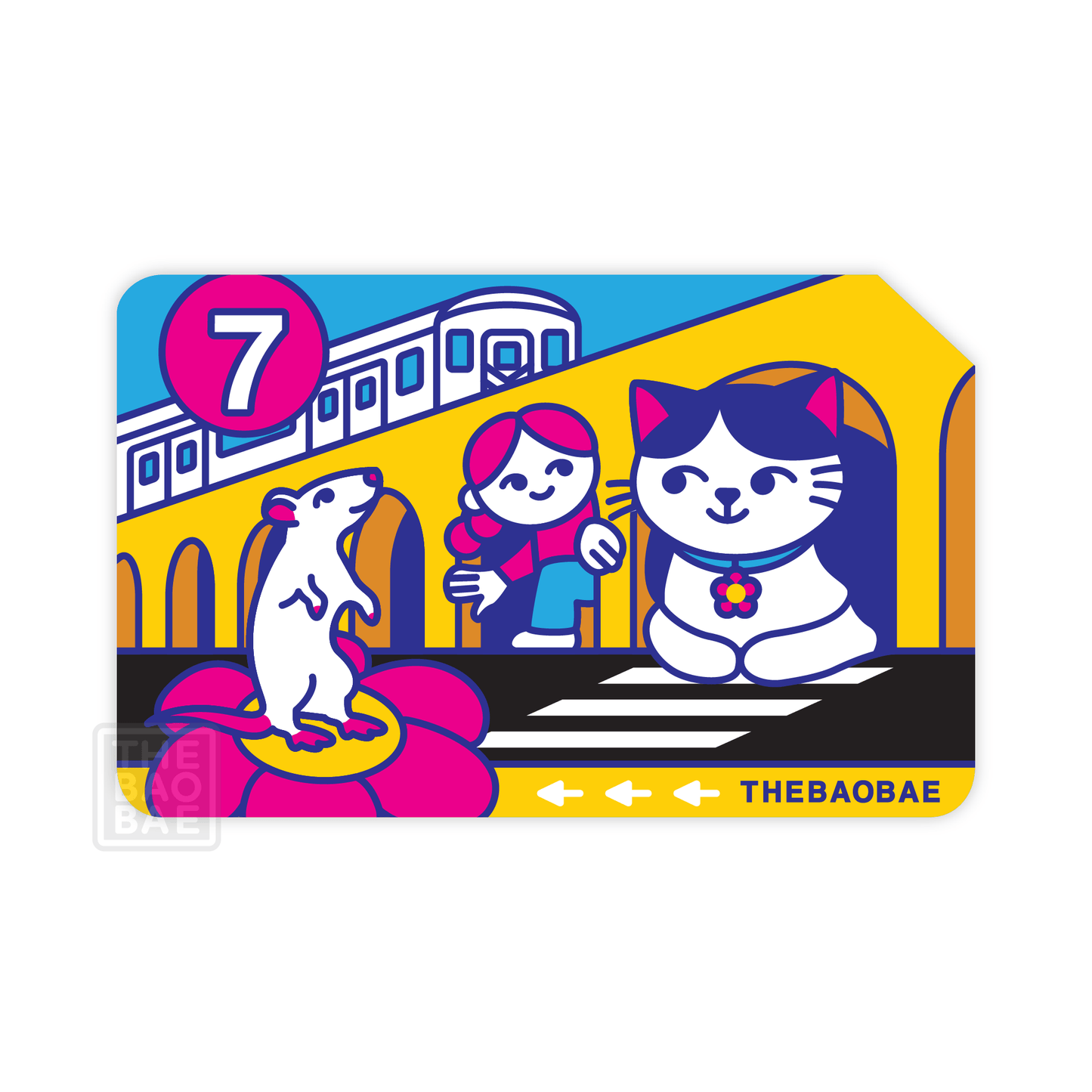 MetroCard NYC 7 Train Subway Sticker