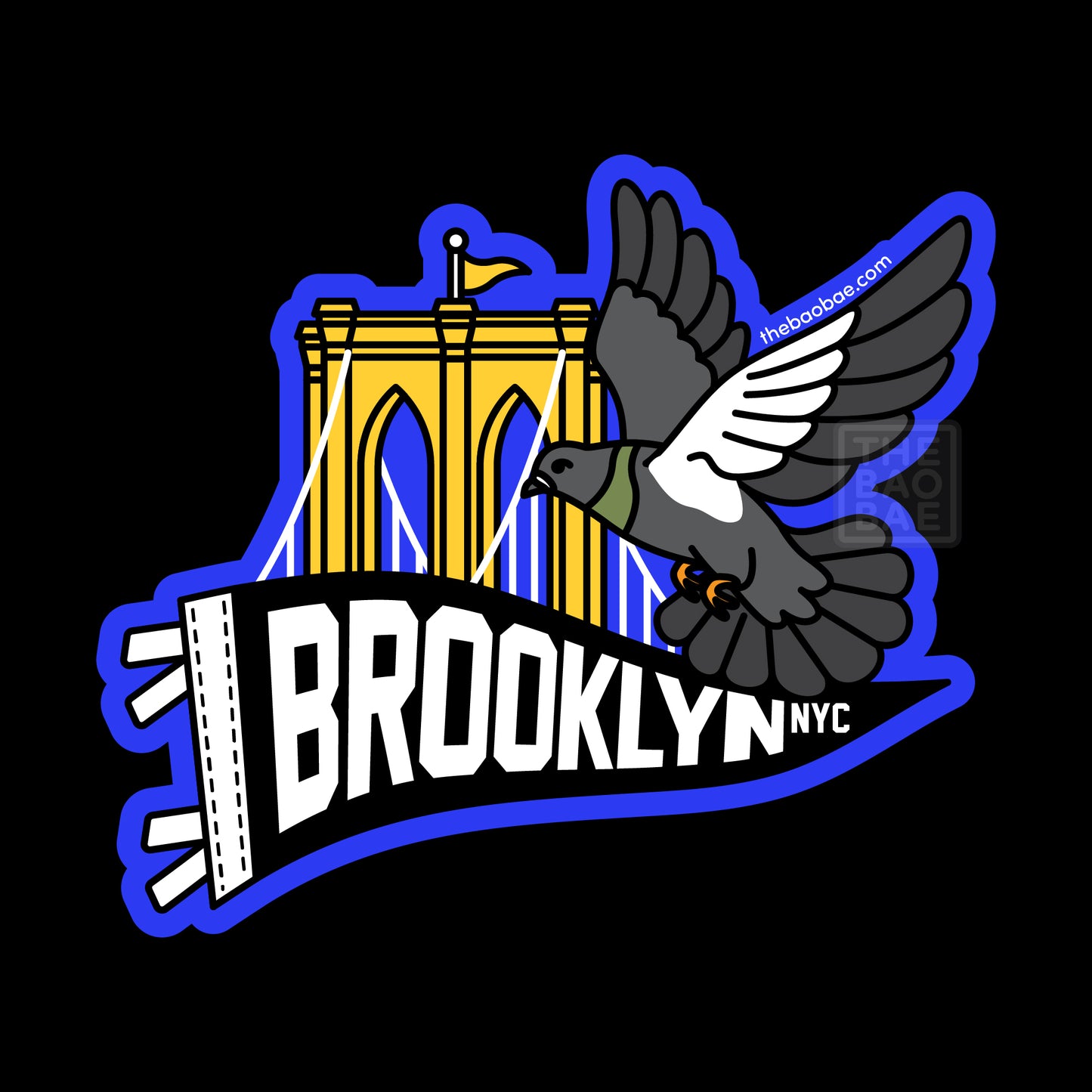 Brooklyn Bridge Pigeon NYC Sticker