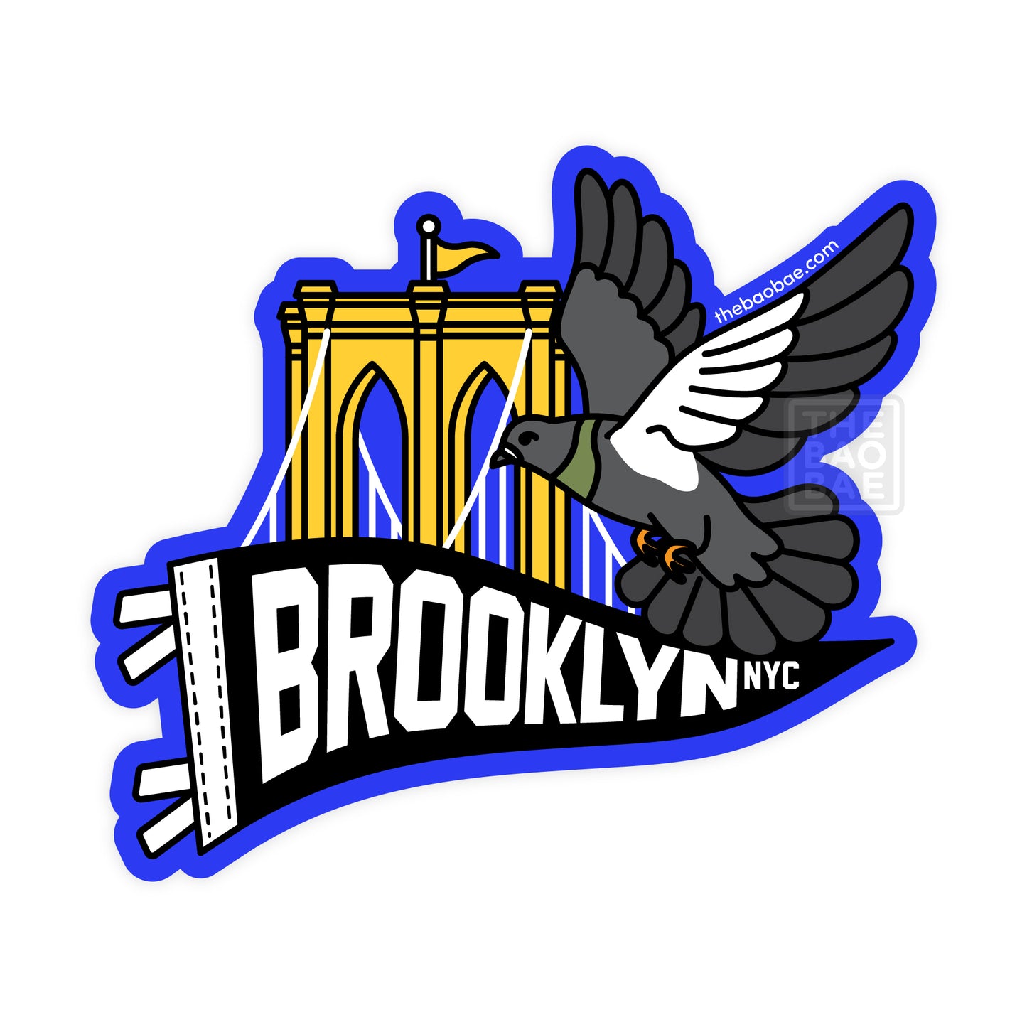 Brooklyn Bridge Pigeon NYC Sticker