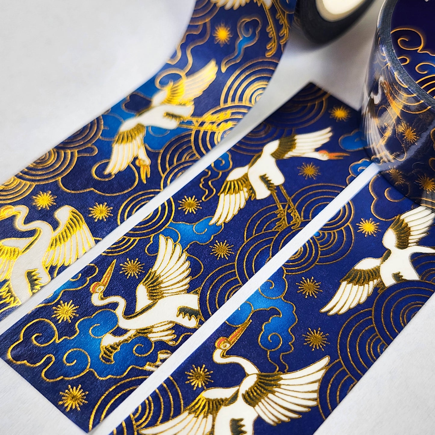 Midnight Crane Gold Foil Washi Tape