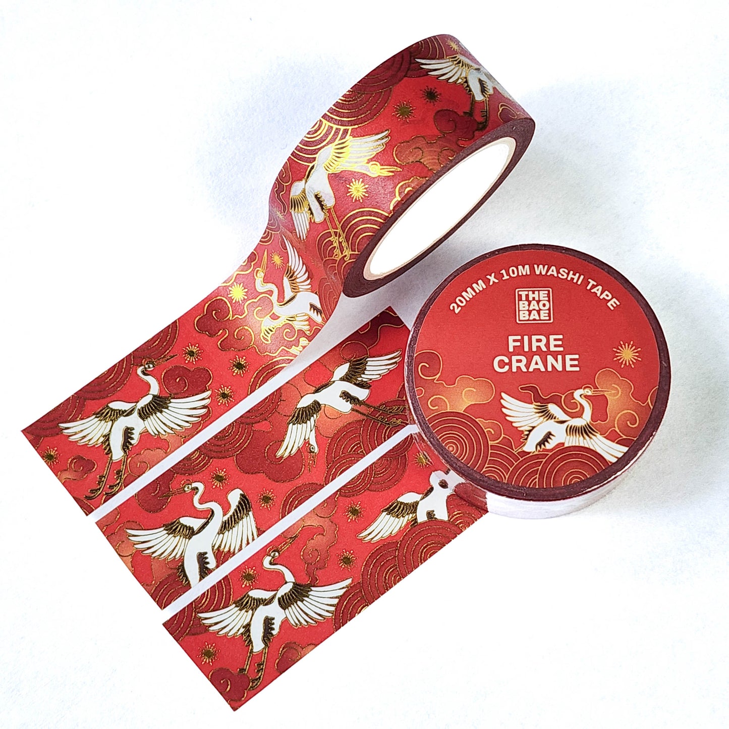 Fire Crane Gold Foil Washi Tape