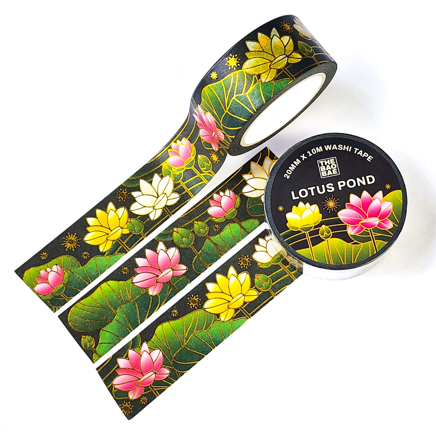 Lotus Pond Gold Foil Washi Tape