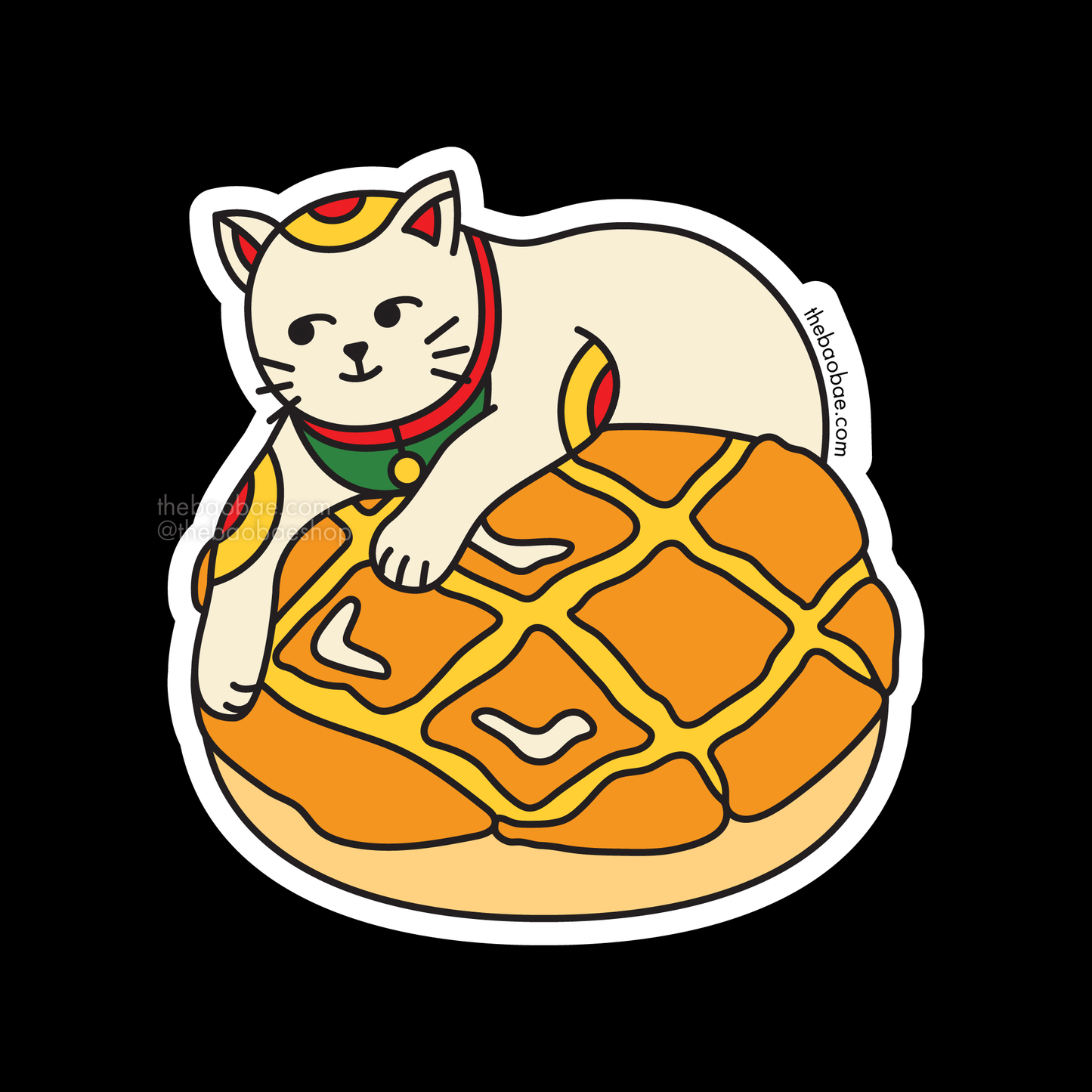 Pineapple Bao Lucky Cat Sticker