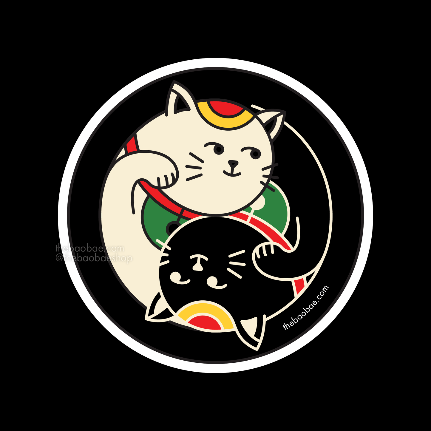 Yin Yang Cat Sticker