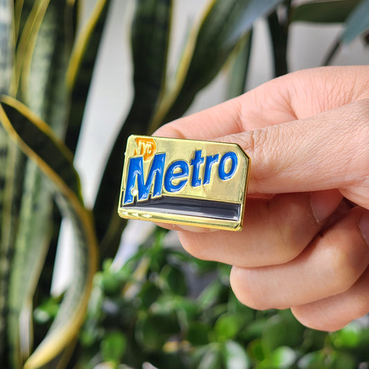 NYC Gold MetroCard Pin