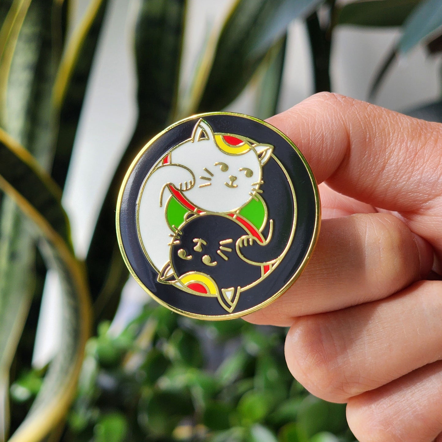 Yin Yang Cat Enamel Pin