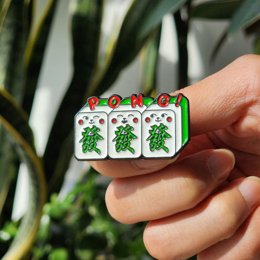 Mahjong PONG Triple Green Dragon Pin