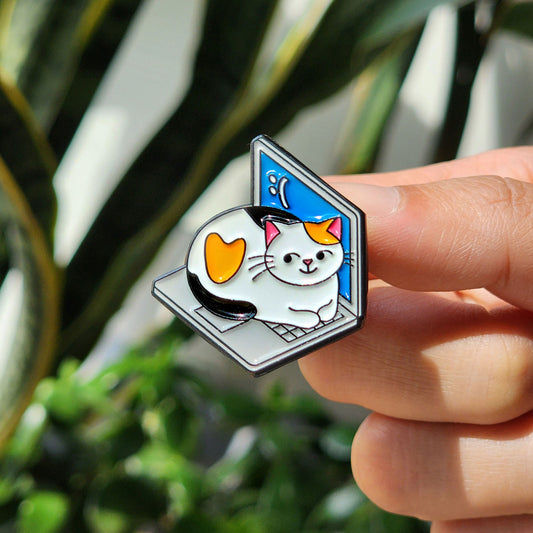 Laptop Cat Pin