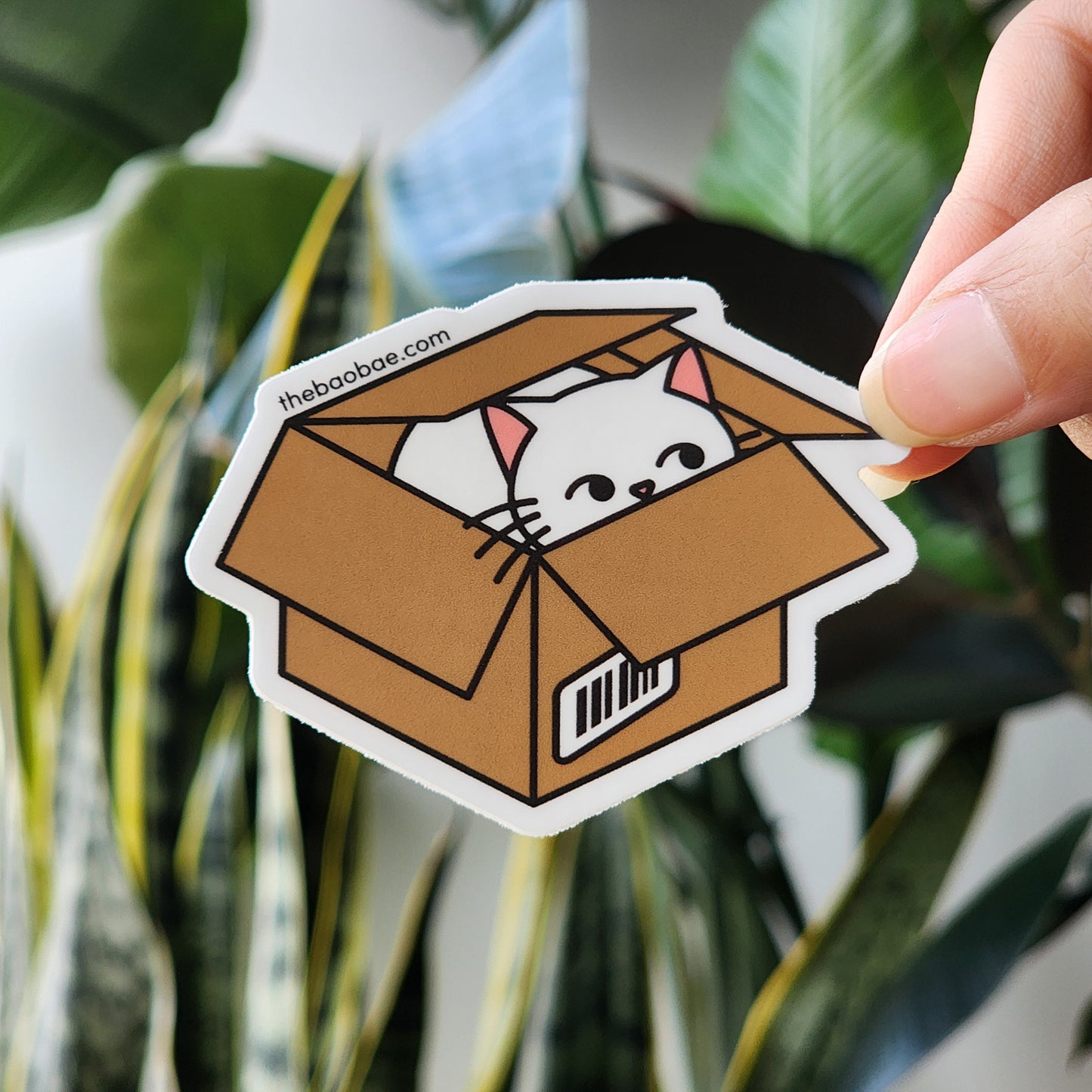 Cardboard Cat Sticker