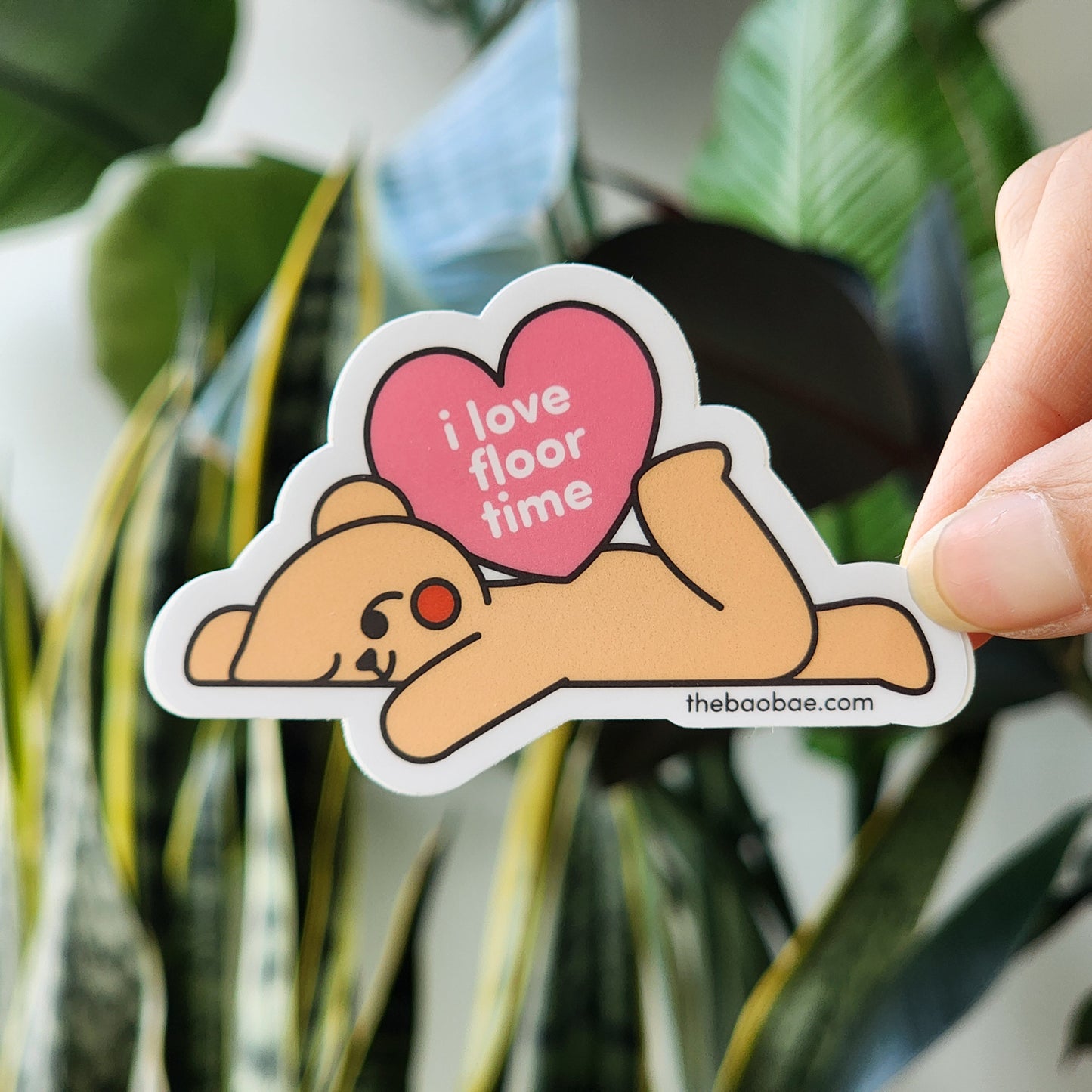 I Love Floor Time Bear Sticker