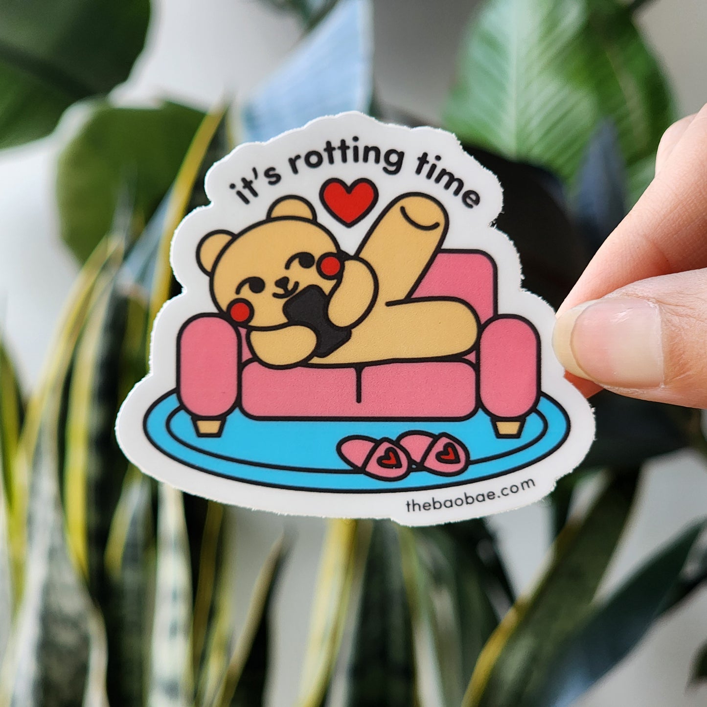 It’s Rotting Time Bear on Couch Sticker