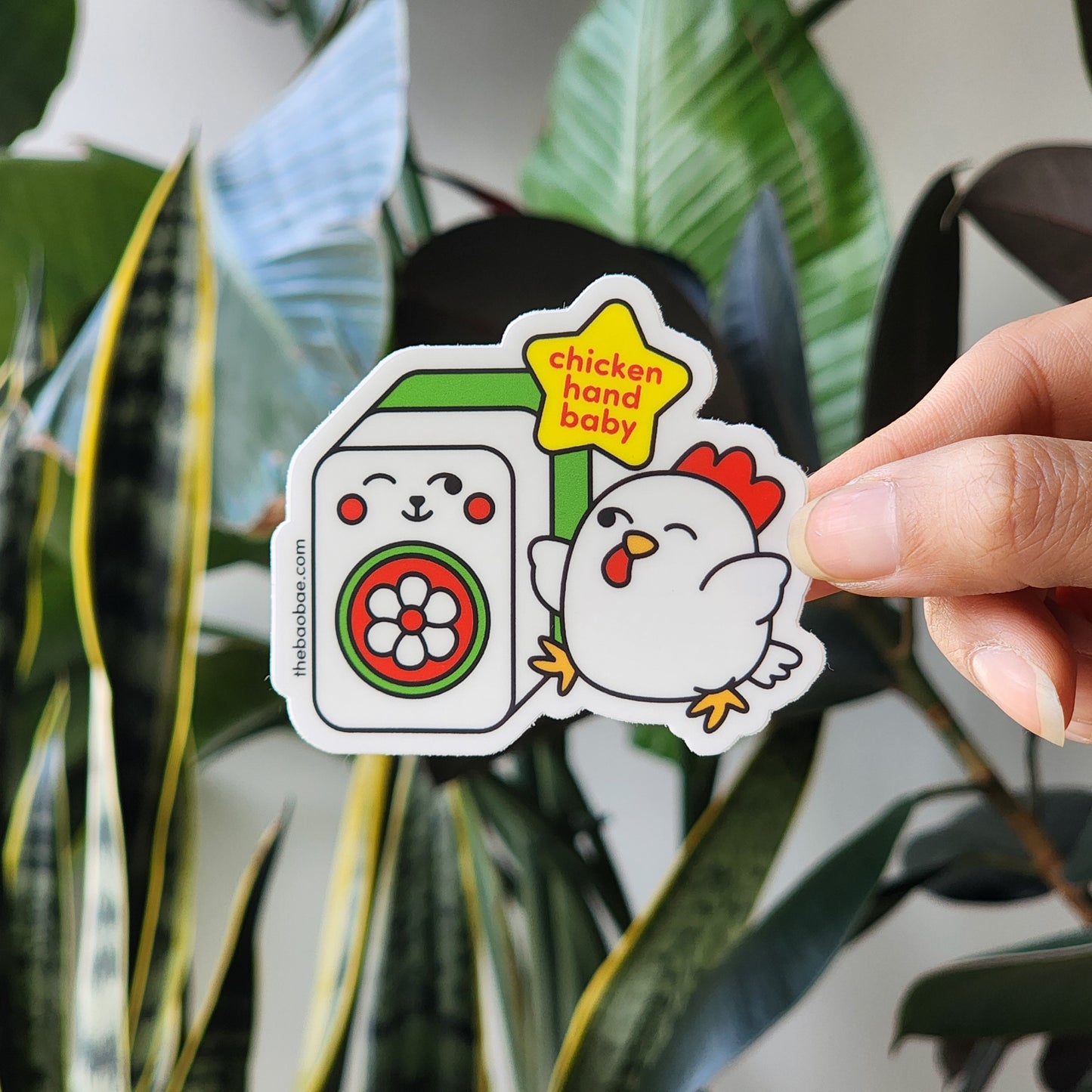 Mahjong Chicken Hand Baby Sticker