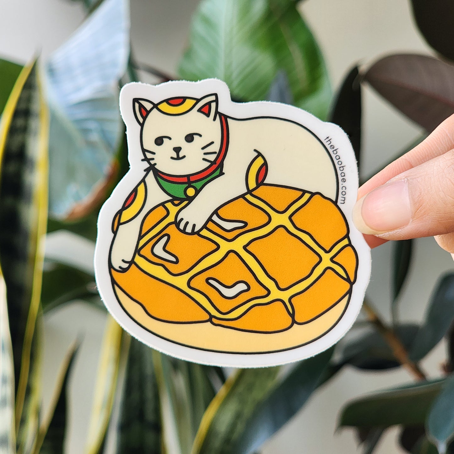 Pineapple Bao Lucky Cat Sticker