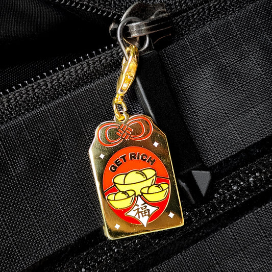Get Rich Gold Ingot Enamel Charm