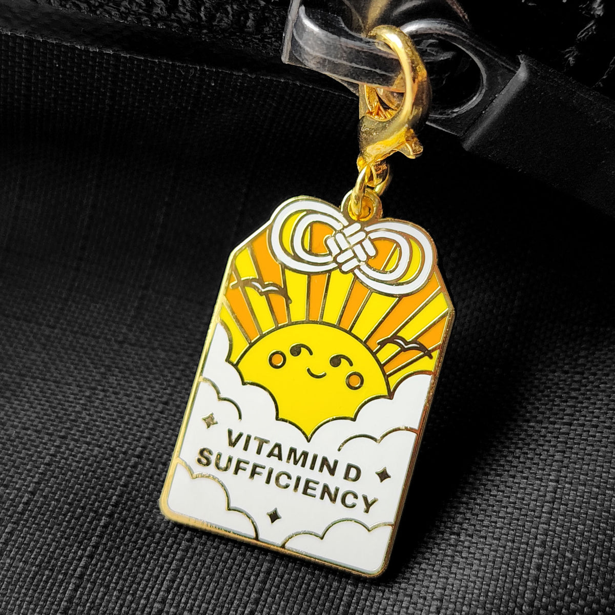 Sunny Vitamin D Sufficiency Enamel Charm