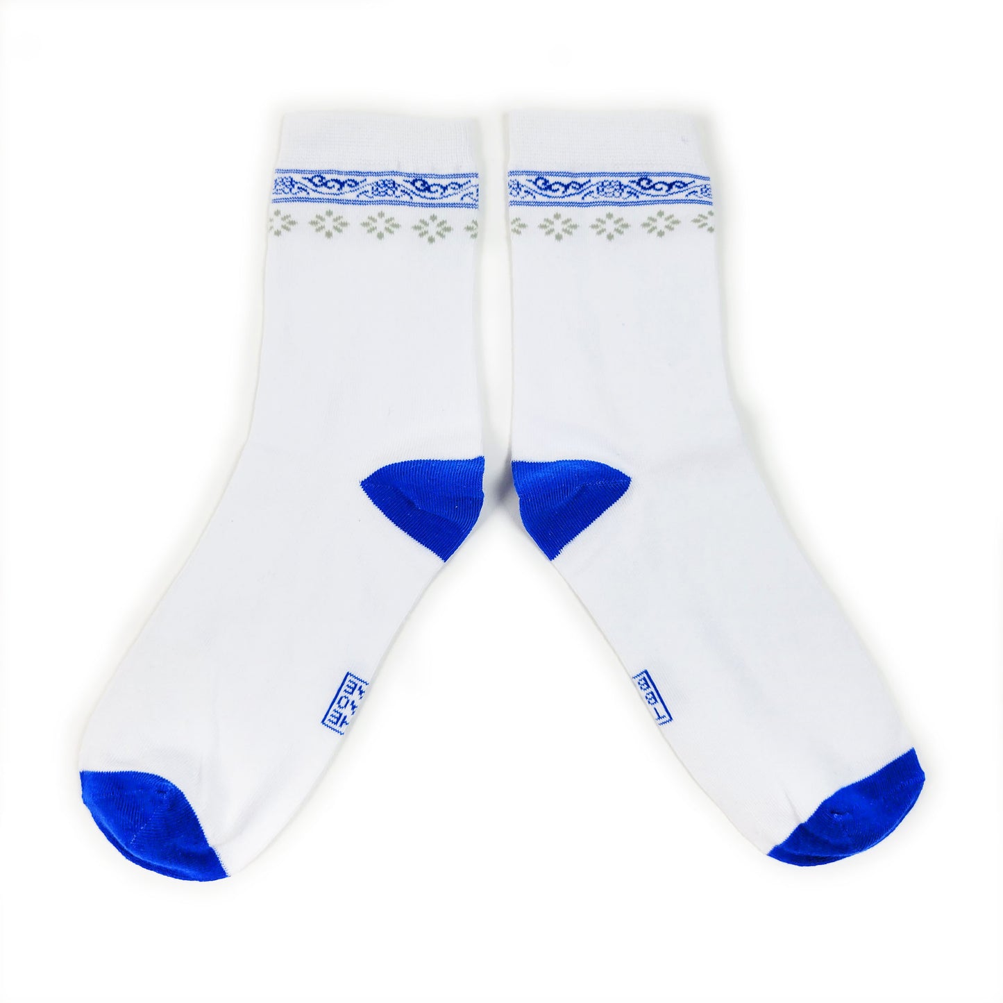 Blue & White Porcelain Crew Socks