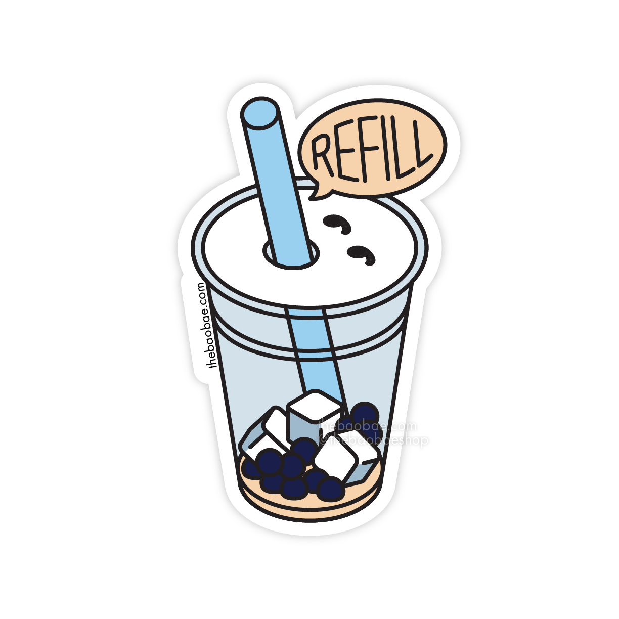 Boba Bae Bubble Tea Sticker or Magnet for Laptop, Macbook, Water
