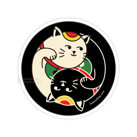 Yin Yang Cat Stickers