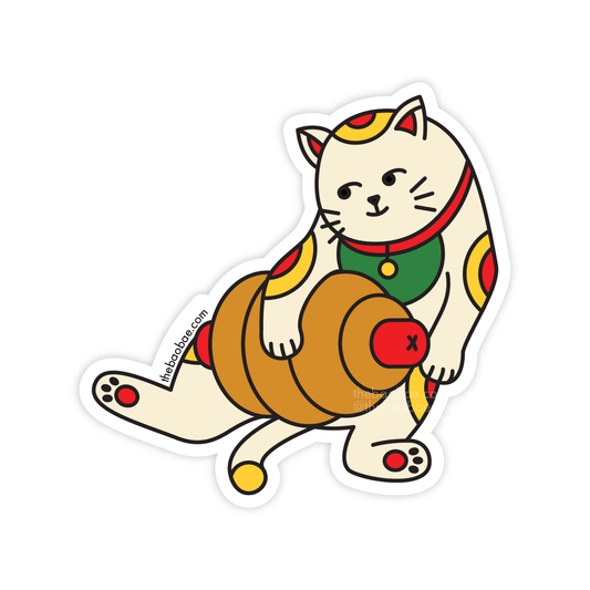 Hot Dog Bao Lucky Cat Sticker