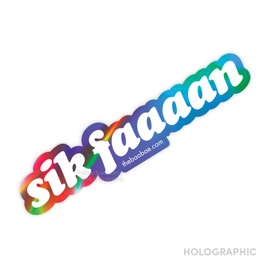 Sik Faan Eat Rice Holographic Sticker