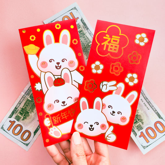 Year of the Rabbit Assorted Bundle Red Envelopes Happy New Year & Good Fortune